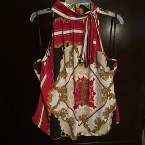 Sleeveless Multi color red top